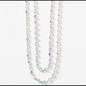 Touchstone Crystal by Swarovski Aurore Boreale Mini Chanelle Extra Long Necklace